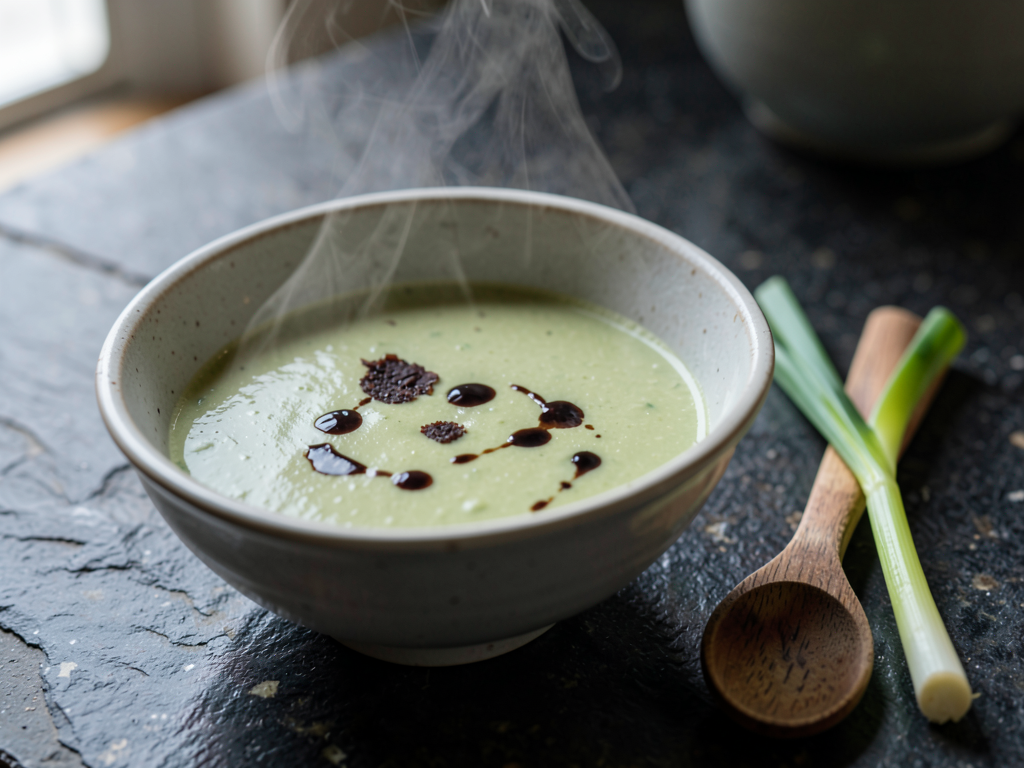 Recette de la soupe de poireaux à l'huile de truffe du Var pour un dîner de saison